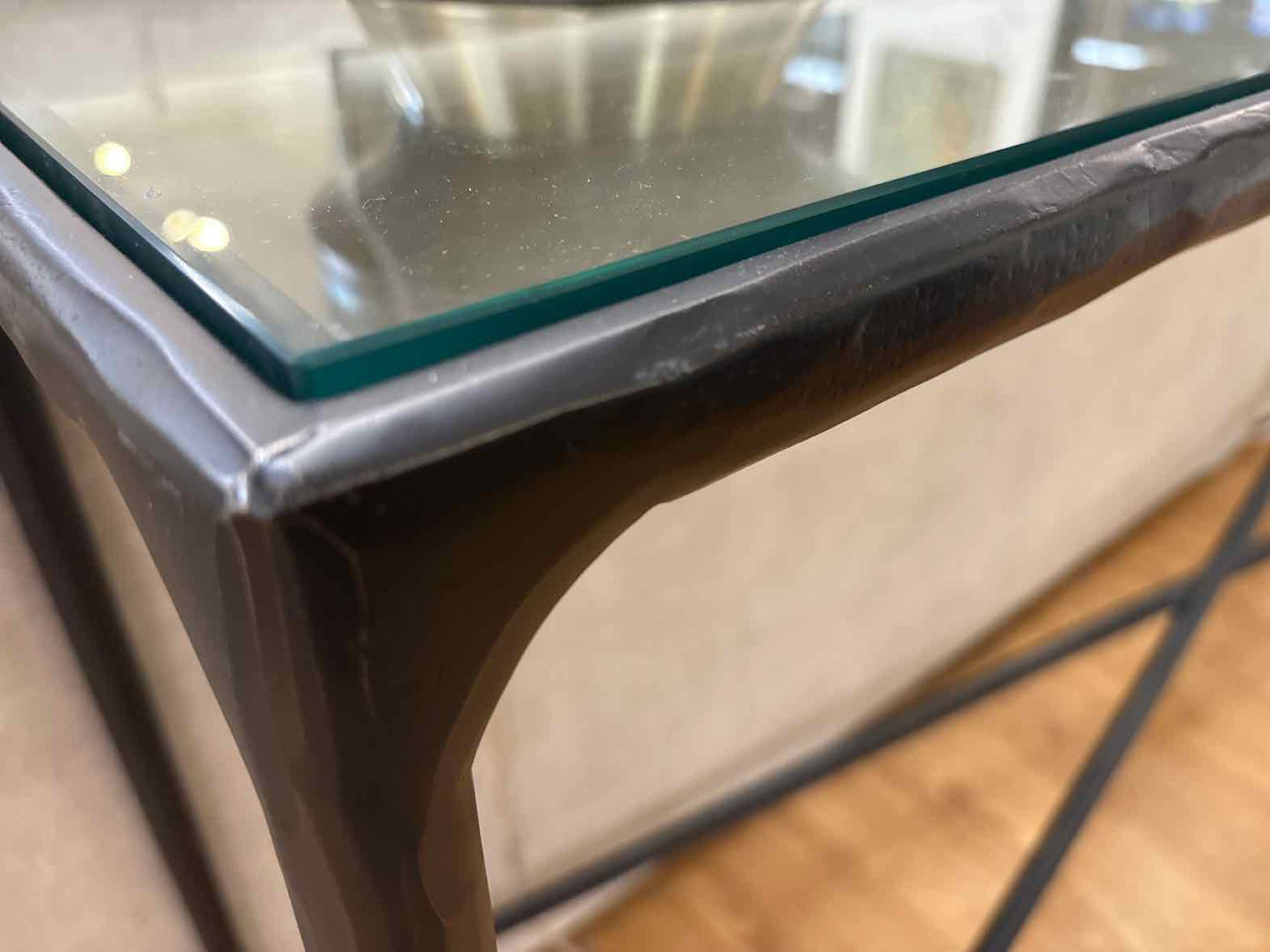 RH 'Thaddeus' Glass Top Console