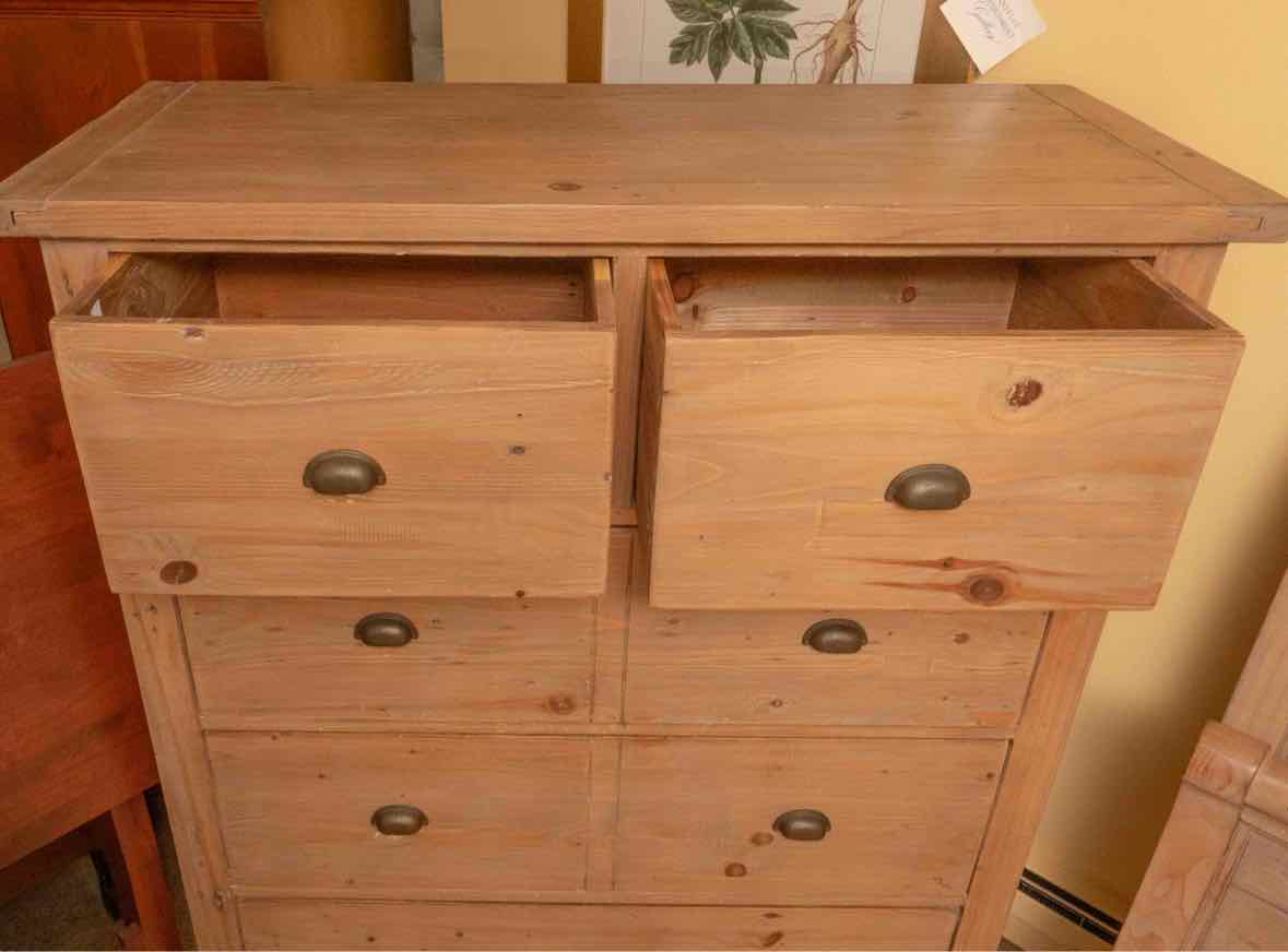 Four Hands Reclaimed Wood 5 Drawer Chest in Sundried Wheat Finish