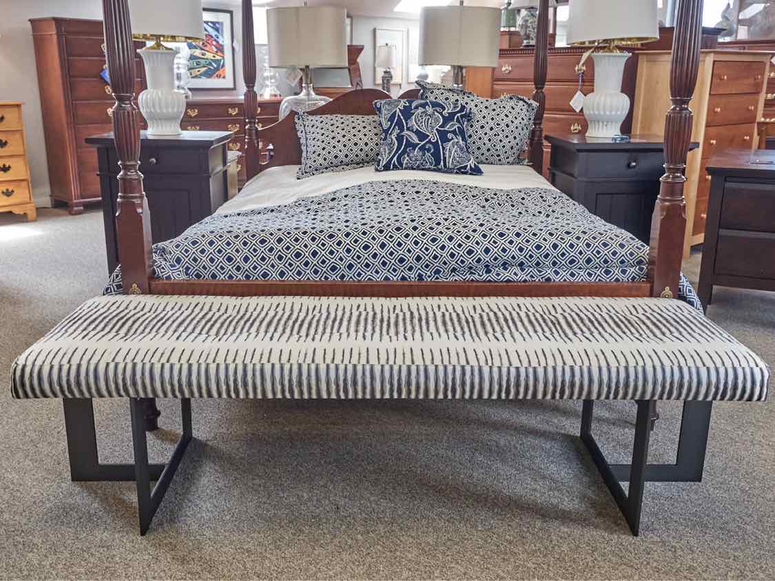 Lee Industries Bench in Zebra Pattern on Steel Legs