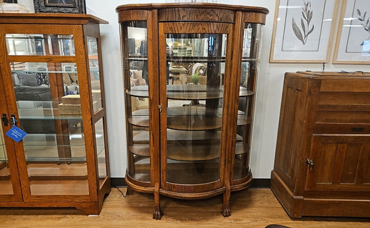 Vintage Oak Curio Cabinet