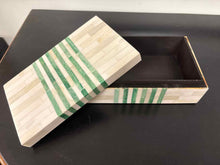 Medium Decorative Box in Ivory & Green