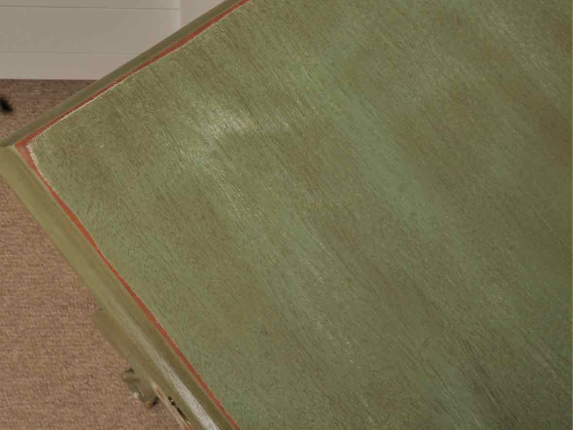 Apple Green Distressed Finish Lowboy Chest