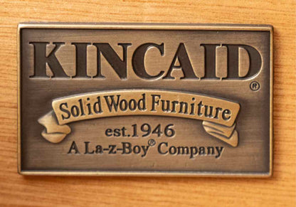 Kincaid Oak 10 Drawer Triple Dresser with Wall  Oak Landscape Mirror