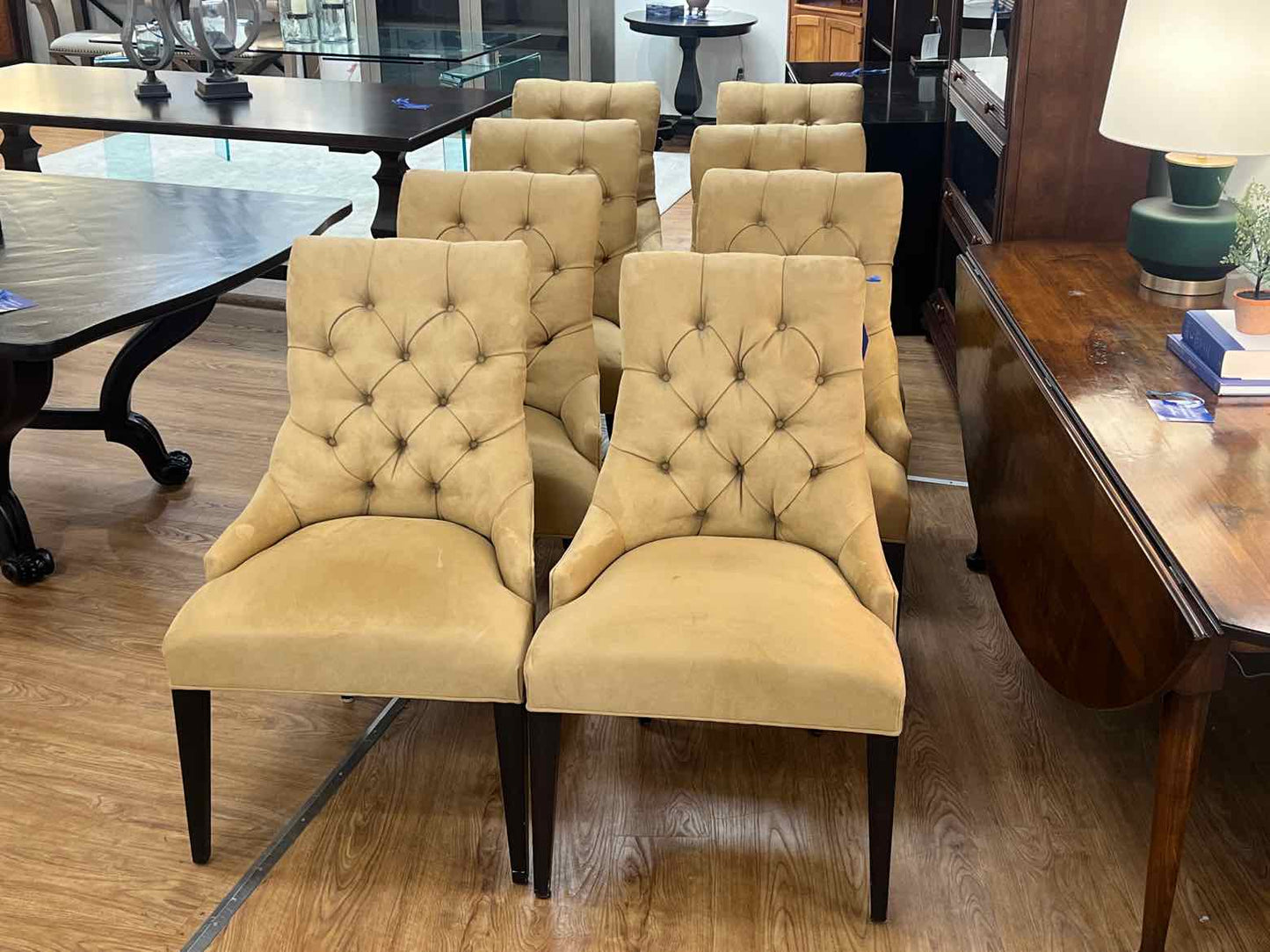 RH Set of 8 'Martine' Tufted Dining Chairs