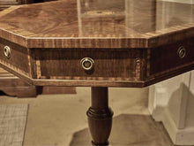 Ethan Allen Flamed Mahogany Inlay Wood Accents  2 Drawer  Accent Table