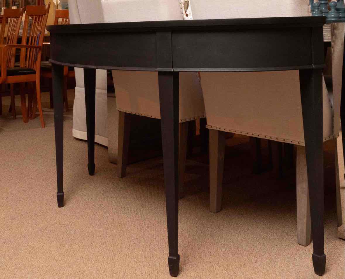 Ethan Allen Black Finish Demilune Console