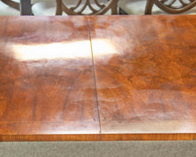Stuart Swan Federal Style Double Pedestal Base Burl Wood Dining Table