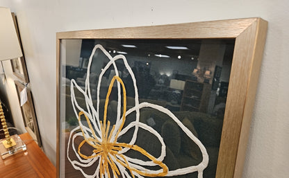 'Green & Gold Arrangment II' Floral Shadowbox