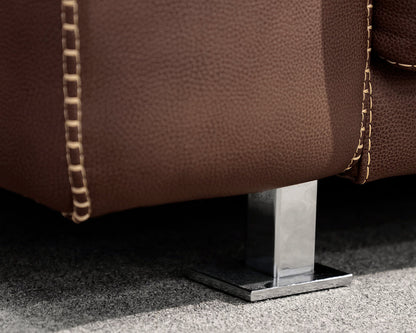 Roche Bobois Two Cushion Chocolate Brown Leather Sofa