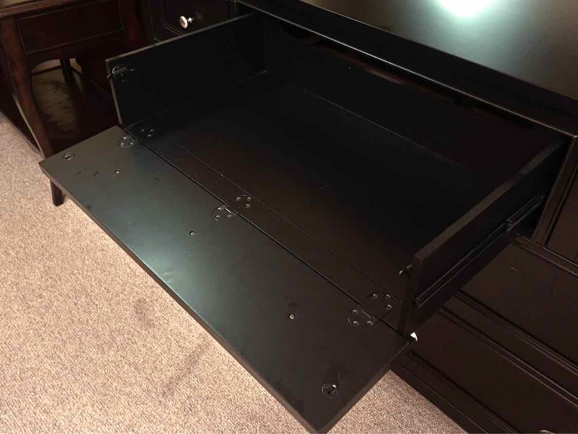 Magnussen Black Finish 7 Drawer Dresser with Matching Mirror