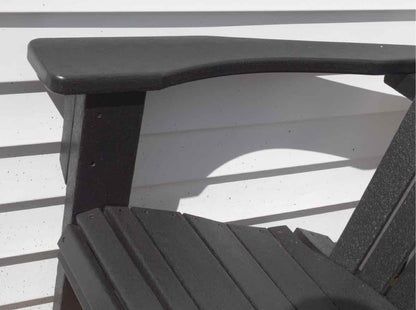 Pair Of Polywood Black Finish Adirondack Chairs & Side Table