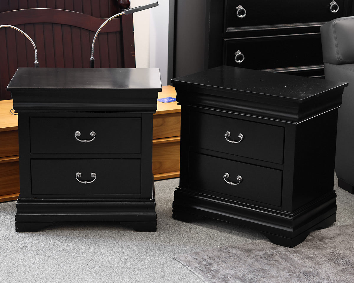 Two Black Nightstands