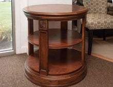 Ethan Allen Round Inlaid 2 Shelf Side Table