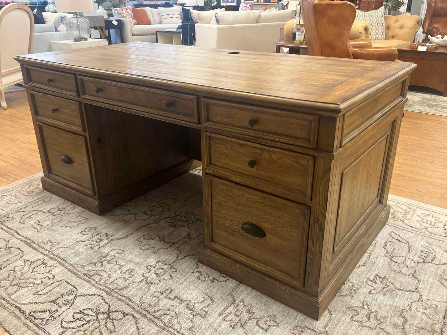 Haverty Furniture Weathered Wood Partner's Desk