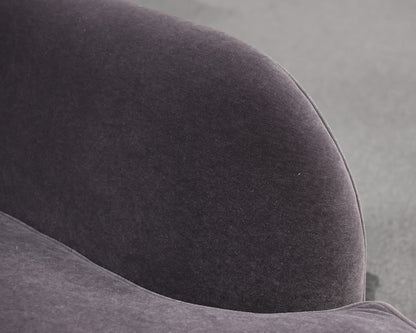 Bright Furniture 3-Piece Curved Sectional in Grey Mohair