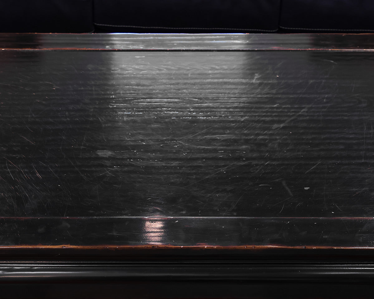 Asian Style Cocktail Table in Black Lacquer Rub-Through Finish