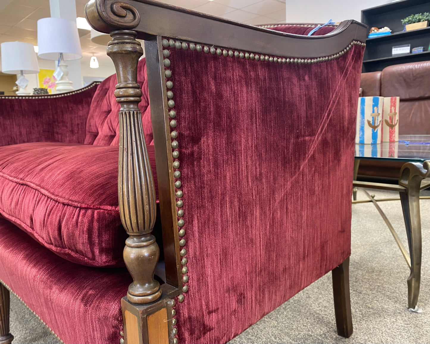 Sheraton Style Mahogany Framed Sette