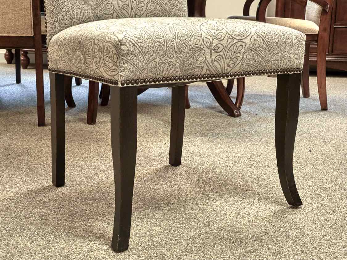 Set of Four Bassett Light Grey Upholstered Side Chairs