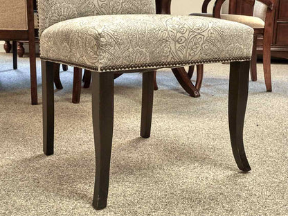 Set of Four Bassett Light Grey Upholstered Side Chairs