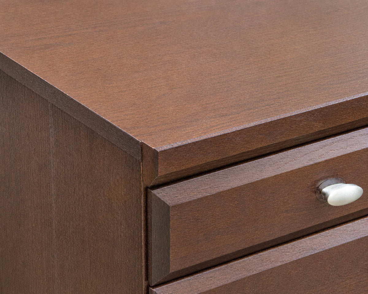 Dark Finish Desk with 6 Drawers