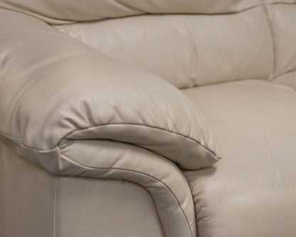 Italian Cream Leather Loveseat