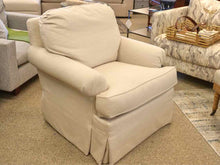 Hickory ' Carolyn' Swivel Chair in Ivory Wool Blend Upholstery