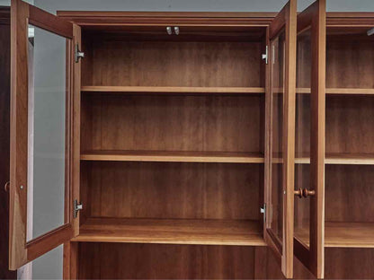 Lyndon Furniture Classic Country Buffet with Glass Door Hutch in Solid Cherry