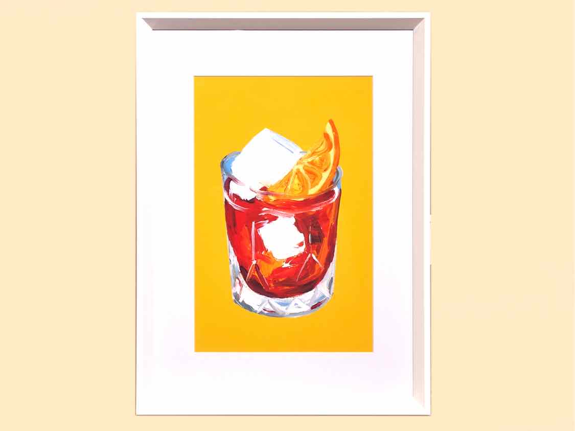 Framed Giclee 'Negroni Sunshine Yellow'