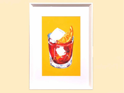 Framed Giclee 'Negroni Sunshine Yellow'