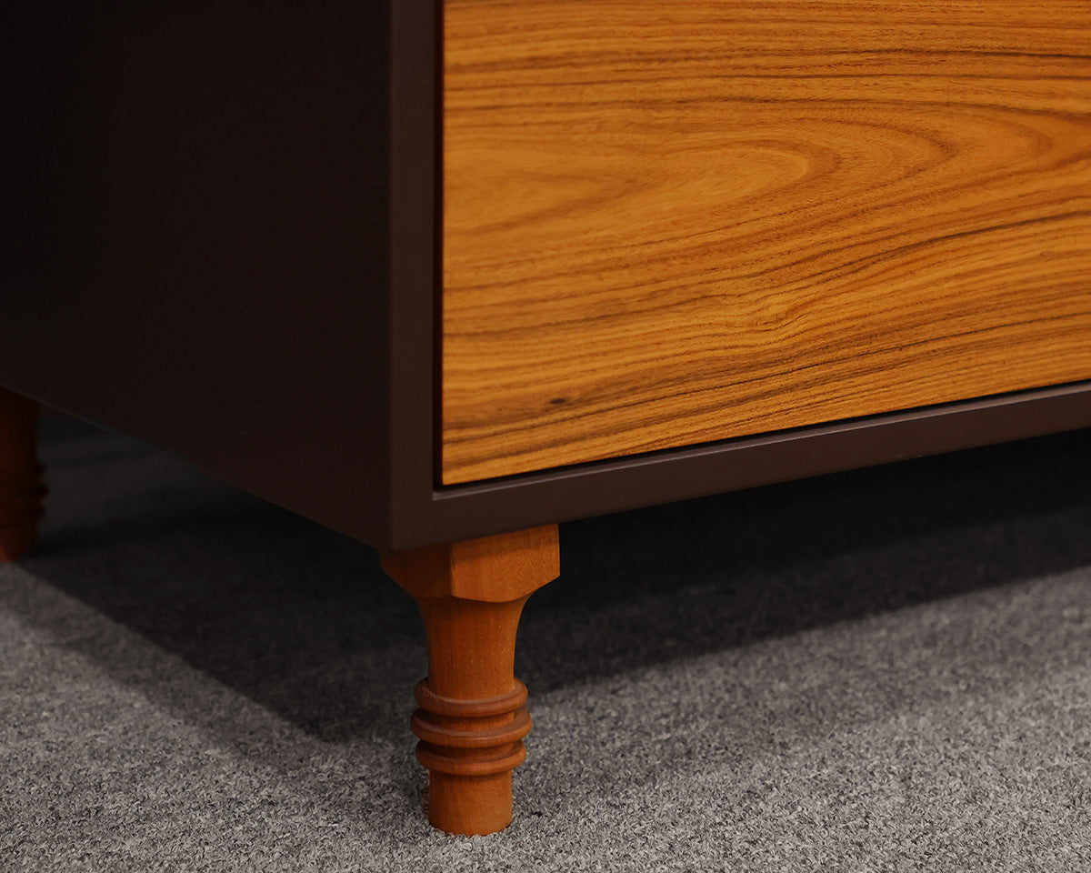 Palo Samko Rosewood Credenza in Rosewood with Brown Lacquer Frame