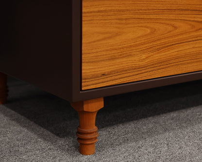 Palo Samko Rosewood Credenza in Rosewood with Brown Lacquer Frame