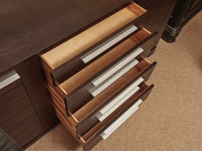 Espresso Finish Contemporary 4 Drawer & 2 Door  Sideboard