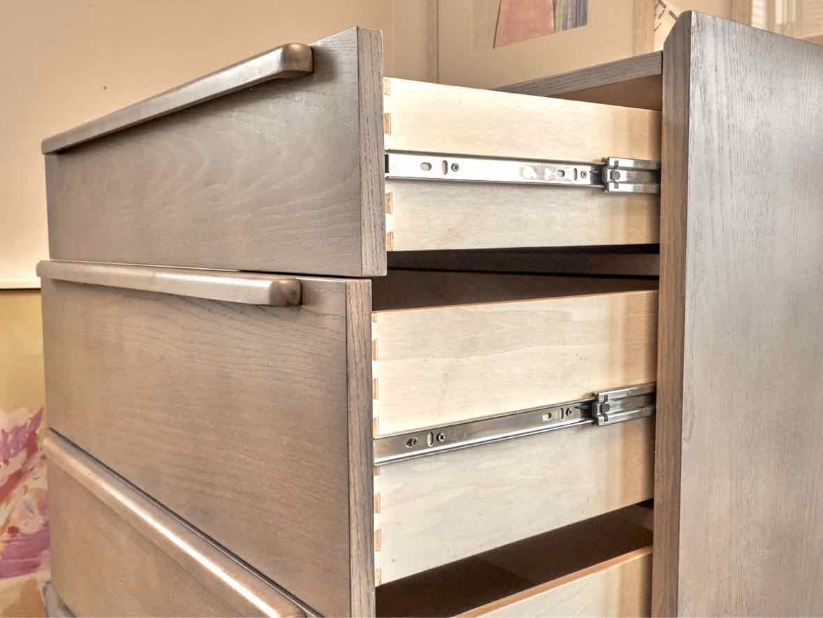 Crate & Barrel Tate 32" 5-Drawer Tall Dresser in Light Stone Finish