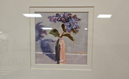 'Milk Bottle Floral D' in Champagne Frame