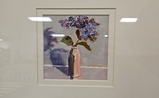 'Milk Bottle Floral D' in Champagne Frame