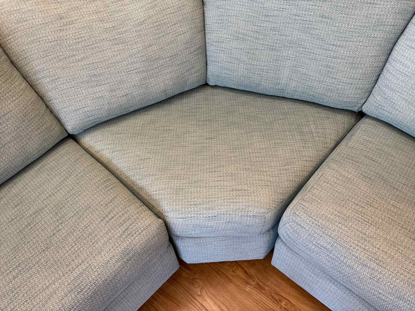 Norwalk 3-Piece Curved Sectional in Sky Blue Tweed