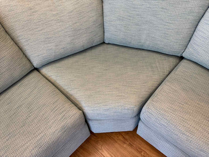 Norwalk 3-Piece Curved Sectional in Sky Blue Tweed