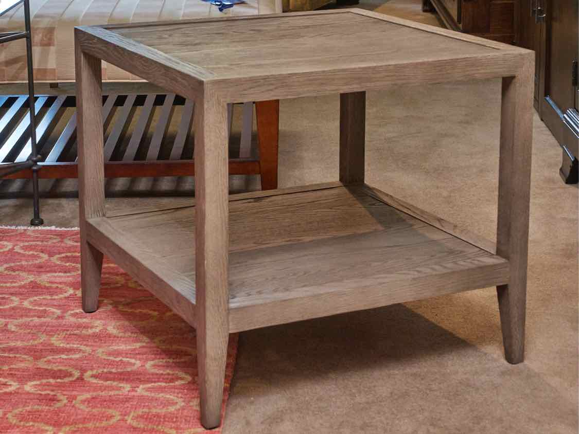 Restoration Hardware French Gray Finish with Lower Shelf  Side Table