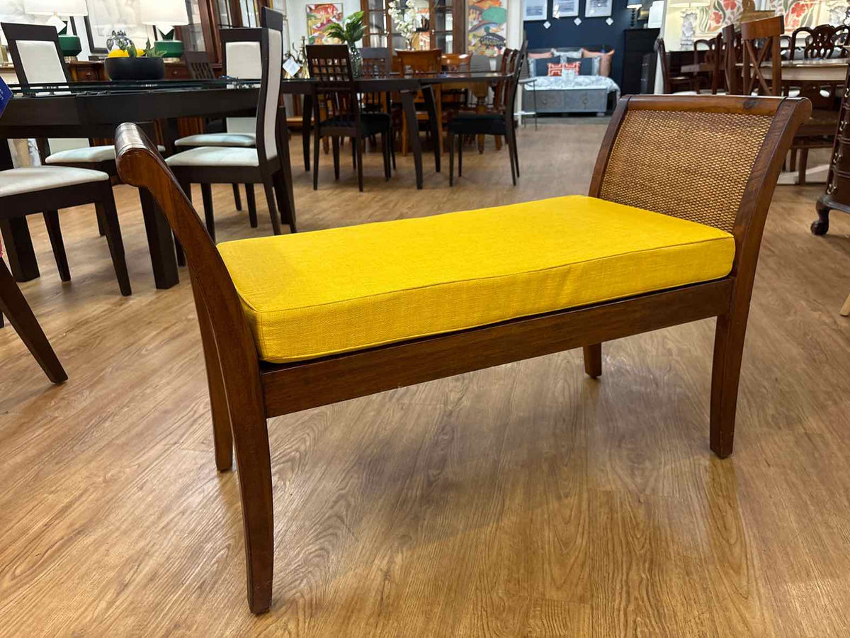 Pier I Imports Mahogany & rattan Bench