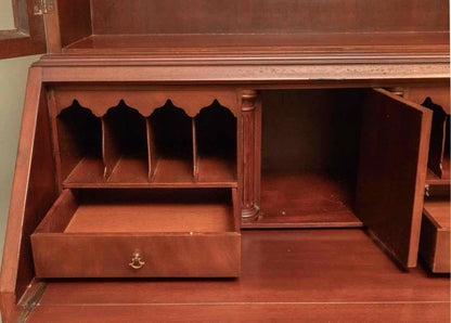 Cherry 2 Glass Door 4 Drawer Secretary Desk