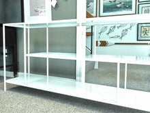 White Metal Console with 2 Shelves