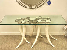 Glass Top Console on Faux Tusk Base