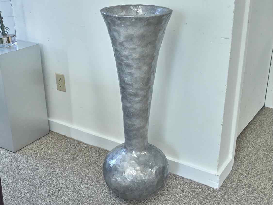 Grey Wash Capiz Shell Vase