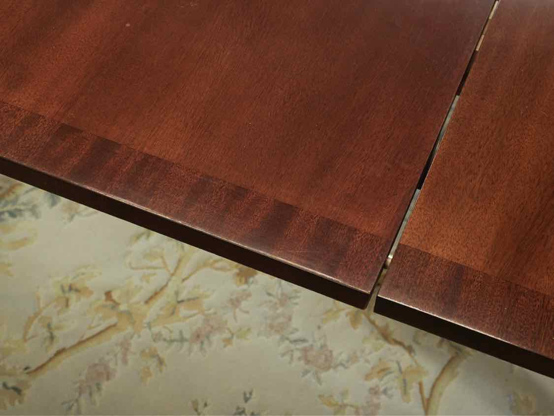 Hickory Chair Mahogany Double Pedestal  Dining Table with Border& 2 Leaves