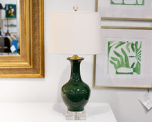 Porcelain Pine Green Vase Table Lamp