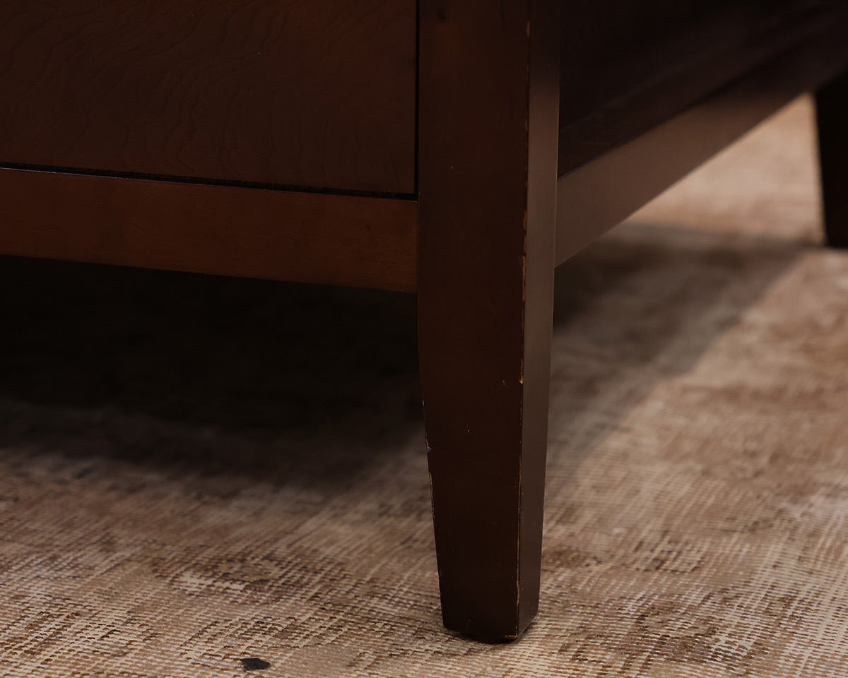 Dark Cherry Glass Top Coffee Table