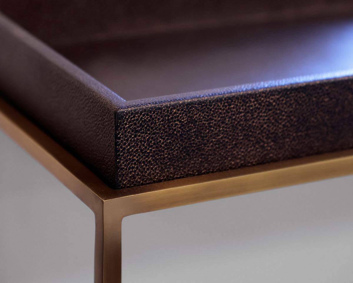Faux Shagreen Tray Console