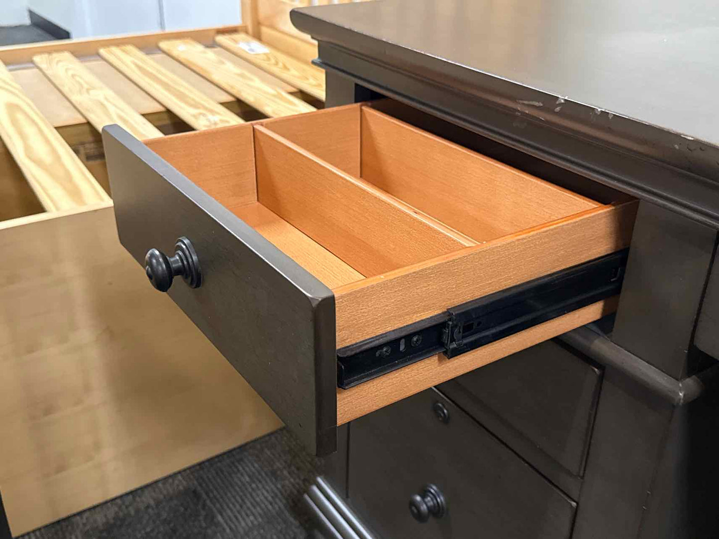 Aspen Home Dark Grey Desk w/ Chair on Casters