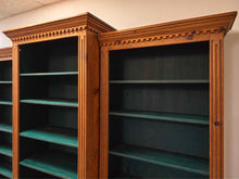Three Piece Bookcase in Pine with Green Interior