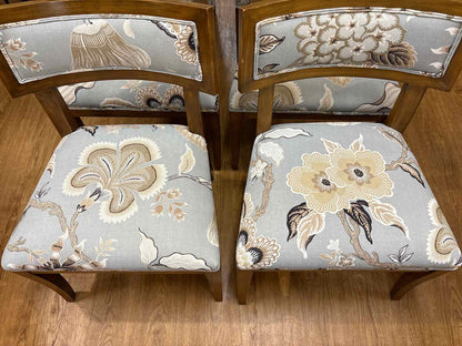 Set of 6 Floral Print Dining Chairs